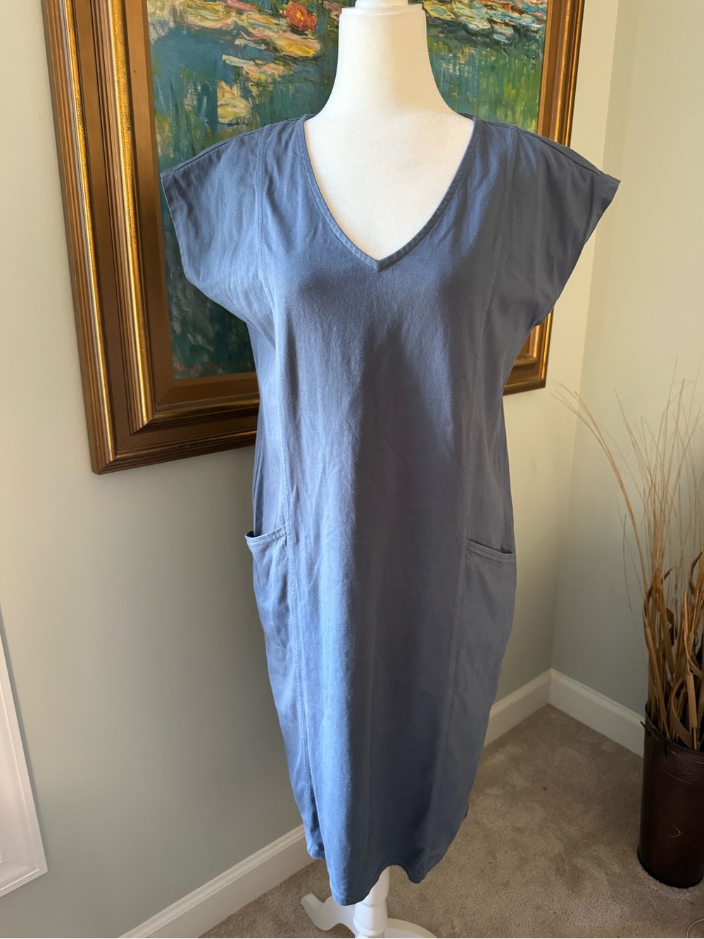 J Jill Pure Jill Easy Knit V-Neck Dolman Sleeve Shift Dress Size L Tall